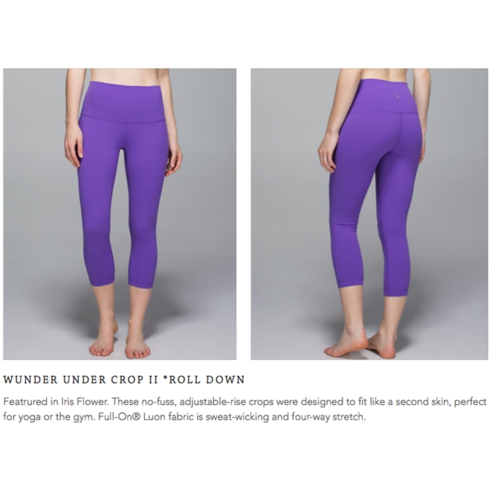 Lululemon Wunder Under Crop II Roll Down, 6
